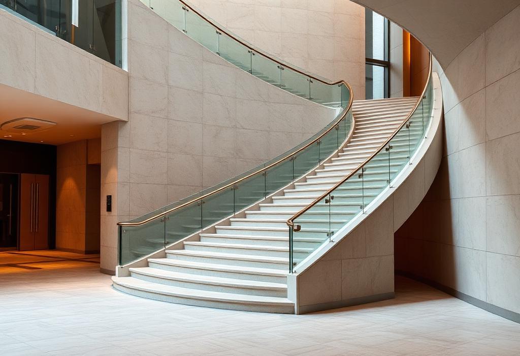 Staircase in a contemporary corporate lobby